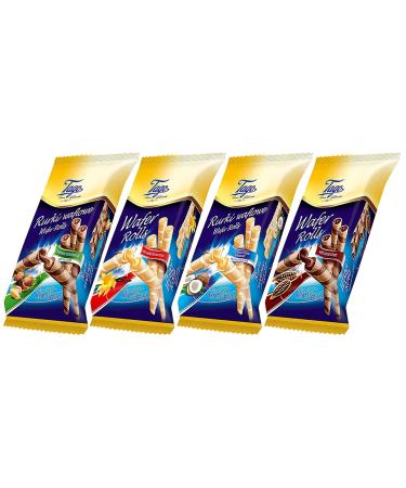 Tago Wafer Rolls Mixed Variety Packs - Cocoa Vanilla Nut & Coconut Cream 150g
