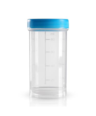 5 x plastic jar 100ml / pathogen vessel / sample jar including screw cap blue plastic