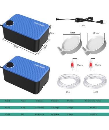 Forever Speed Aquarium Air Pump - Ultra Quiet 8W 480L/H Adjustable Oxygen Pump for 80-600L Tanks - Double Air Holes for Maximum Oxygen Supply - Buy Online on SooperMarket.com