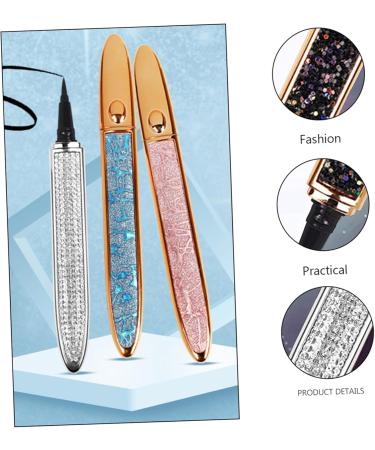 BELLIFFY 2pcs Diamond Eyeliner Liquid Liner Pen Black Eyeliner Women Household Eyeliners Gold Eyeliner Silver 1 count (Pack of 1) Black - Buy Online on SooperMarket.com