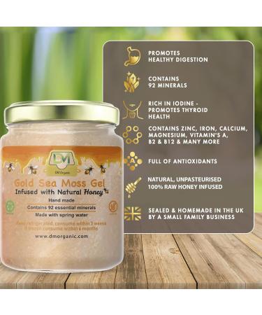 Sea Moss Gel x Raw Natural Honey 500ml / 370ml - St Lucian 'Gold' Wildcrafted Sea moss infused with Natural Honey | Hand made | UK MADE | Fresh to Order | Organic | Immune Support | Dr Sebi (370ml) - Buy Online on SooperMarket.com