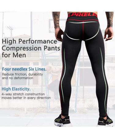 Queerier Men's Compression Pants Active Leggings with Pockets - Red XX-Large - Buy Online on SooperMarket.com
