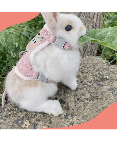Adjustable Rabbit Leash Set - 2 Breathable Harnesses for Rabbits Hamsters & Cats - Soft & Comfortable - Available in Pink & Gray - Buy Online on SooperMarket.com