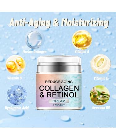 Collagen Retinol Face Cream Face Care Moisturiser For Women Anti-Aging Hyaluronic Acid Face Moisturiser Acne Redness Reducing Face Cream Hydrating Face Cream Face Cream For Mature Skin - Buy Online on SooperMarket.com