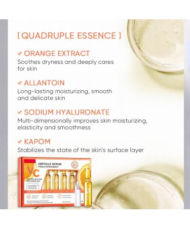 Vitamin C Serum for Face Concentrated Ampoules Vit C Serum Anti Ageing & Anti Wrinkle Serum Brightening Serum for Dull Tired Skin Powerful Antioxidant Protection face serum 7x2ml Ampoule Serum - Buy Online on SooperMarket.com