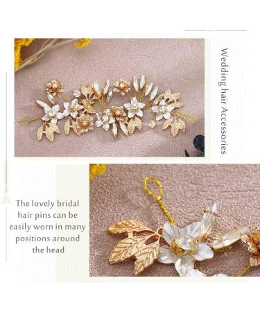 Edary Bride Wedding Hair Vines Gold Flower Bridal Headband Crystal Headpieces Leaf Bridesmaid Hair Accessories for Women and Girls - Buy Online on SooperMarket.com