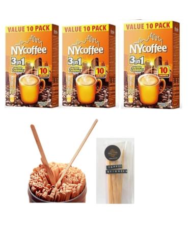 NYCoffee 3 in 1 Coffee Sachets- Salted Caramel Flavour Bundled with Temas Store