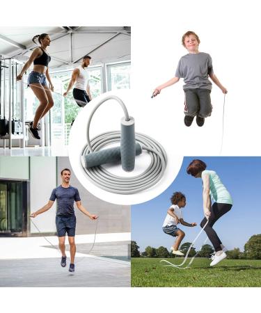 1LB Weighted Jump Rope with Adjustable Length - Professional Skipping Rope for Cardio Boxing Endurance Training - Gray - Buy Online on SooperMarket.com