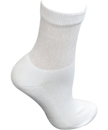 Yomandamor Bamboo Diabetic Ankle Socks - 6 Pairs, Non-Binding Top, Cushion Sole - Size L (3-8) White - Buy Online on SooperMarket.com