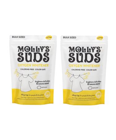 Molly's Suds Natural Oxygen Whitener | Natural Bleach Alternative Plant-Derived Ingredients | Whitens Brights and Brightens Colors (Pure Lemon Essential Oil - 162 oz Total (2 Pack))