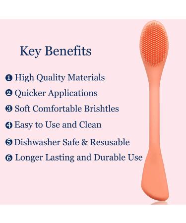Silicone Face Mask Brush Applicator Set - Facial Makeup Remover Scrubber for Clay, Mud, Charcoal Masks - 2 Pack Red+Green - Buy Online on SooperMarket.com