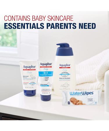 Aquaphor Baby Welcome Baby Gift Set | Free WaterWipes & Bag | Healing Ointment, Wash/Shampoo, 3-in-1 Diaper Rash Cream - Buy Online on SooperMarket.com