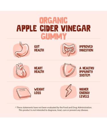 Natrela Organic Apple Cider Vinegar Gummies with The Mother - 60ct | USDA Certified, Vegan, Immune & Detox Support - Buy Online on SooperMarket.com