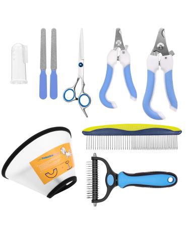 D GDRAW zoo set 9-part dog cup set with claw scissors*2 nail file*2 animal fur scissors pet comb underproof brush pet finger toothbrush collar for pets for dogs and cats set 3