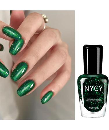 Glitter Nail Polish Emerald Green Nail Polish Nail Varnish - 10ML Quick Dry Breathable Long Lasting Dark Green Nail Polish - Oil Based Formula Non-toxic No UV Needed DIY Nail Art Manicure for Women - Buy Online on SooperMarket.com