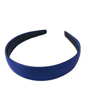 Satin Navy Blue Headband - 2.5 cm Wide | International Shipping Available - Buy Online on SooperMarket.com
