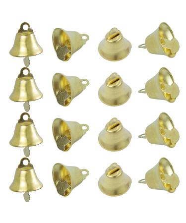 Framendino, 72 Pack Mini Gold Jingle Bells Liberty Bells for Wind Chimes Wedding Doors Dog Collar Christmas Decorating 72 Pack 16 Mm