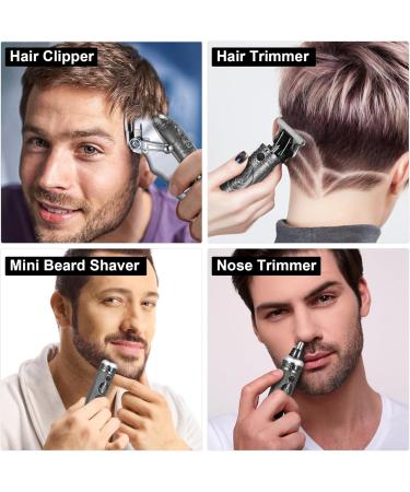 Bestauty Professional Barber Clippers Set - Cordless Beard & Nose Hair Trimmer Waterproof & Rechargeable Ideal for Haircut & Shaving (Silver - Buy Online on SooperMarket.com