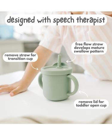 Bubba Bear Baby Cup with Straw | Weighted Sippy Cup for Babies 6+ Months | Non-Spill Bottle for Toddlers | Easy to Hold & Clean Water Bottle with Snack Pot Lid - Storm Grey - Buy Online on SooperMarket.com