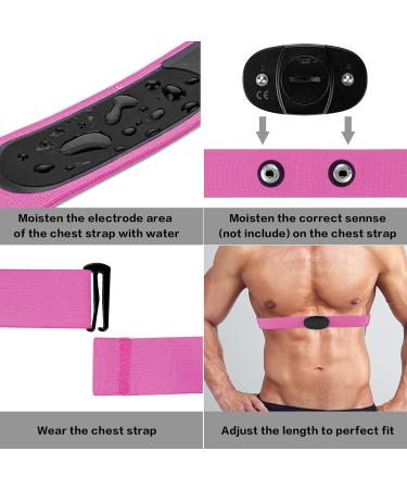 ONLYESH BRISDGURT Adjustable Elastic Replacement Belt with Heart Rate Monitor for Polar Garmin Wahoo - Pink Sports Running Gear - Buy Online on SooperMarket.com