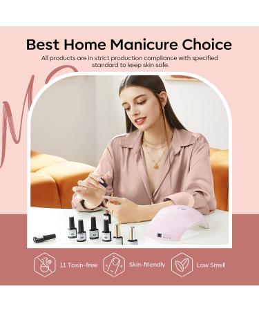 Modelones Gel Nail Kit - 28 Colors Nude Brown Pink Red Soak Off Gel Polish Set with Lamp Starter Kit | No Wipe Base & Top Coat | DIY Nail Curing Gift for Women - Buy Online on SooperMarket.com