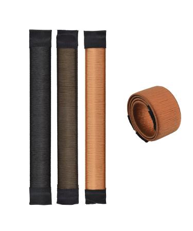 Hair bun maker 3 PCs hair node accessories pony o band twist hair jewelry bangs or ponytail bread shaped hairstyle great for women girls