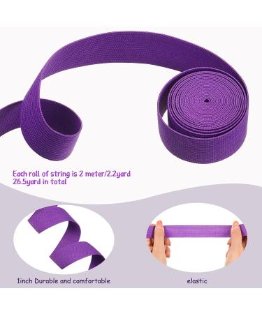 12 Rolls Bright Colored Elastic Bands - 1 Inch x 26 Yard Heavy Stretch Elastic Cord for Sewing Crafts DIY Bedspread Cuff - Buy Online on SooperMarket.com
