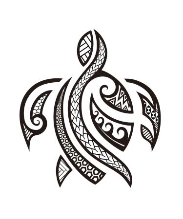 Dopetattoo 6 sheets Temporary Tattoos Tribal Turtles Polynesian Turtles Tortuga Samoan Maori Tortoise Arm Design for Men Temporary tattoo for Women Neck Arm Chest for Woman