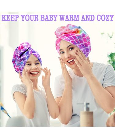 2 Pack Microfiber Hair Towel Wrap for Kids & Women - Super Absorbent & Quick Dry Hair Turban for Curly, Long, Thick Hair - Anti-Frizz Twisty Hair Towel - Mermaid Design - Buy Online on SooperMarket.com