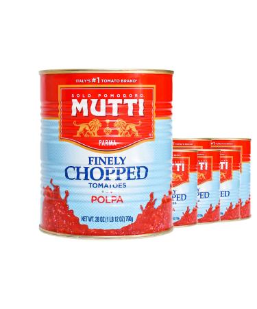 Mutti Crushed Tomatoes (Polpa), 14 oz. | 6 Pack | Italys #1 Brand of Tomatoes | Fresh Taste for Cooking | Canned Tomatoes | Vegan Friendly & Gluten Free | No Additives or Preservatives Crushed Tomatoes 14 Ounce (Pack of 6)