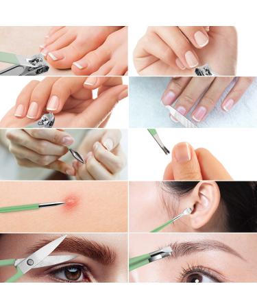 10-Part Manicure & Pedicure Set - Complete Nail Care Kit with Scissors & Clippers | Travel Beauty Essentials (Green) - Buy Online on SooperMarket.com