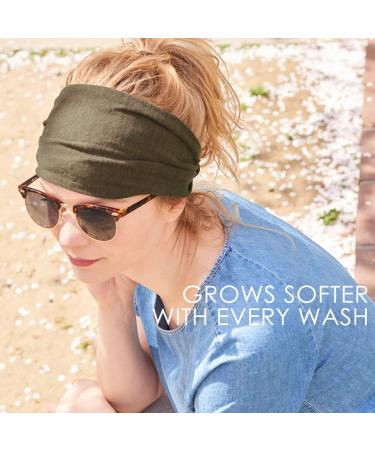 Casualbox | Linen Yoga Head Band Bandana Natural Elastic Hairband Sports Fashion Wrap Black(Size: One Size) - Buy Online on SooperMarket.com