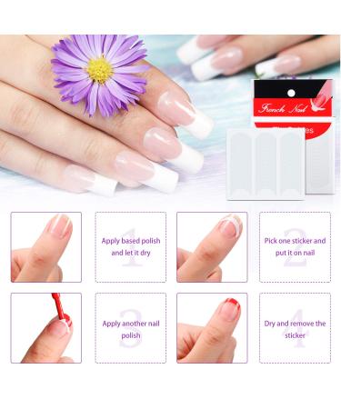 1200 pcs Self-Adhesive French Manicure Nail Sticker Set - White Half-Moon Shaped Decals for Nail Design (25 Sheets) - Buy Online on SooperMarket.com