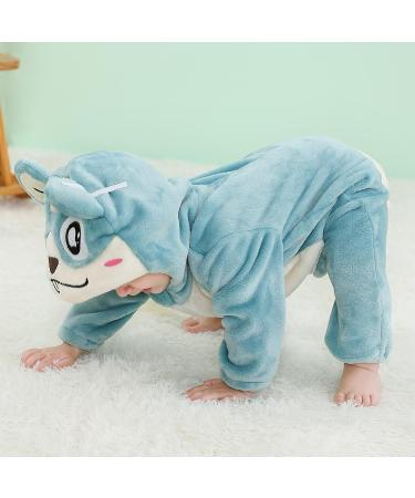COOKY.D Baby Hooded Rompers | Winter Flannel Jumpsuit Pajamas | 3-6 Months Hamster Design - Buy Online on SooperMarket.com