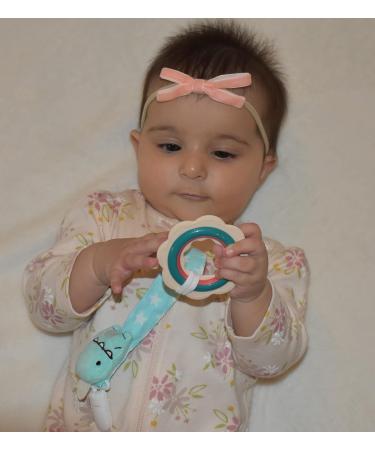 Pacifier Clip Holder Leash for Baby Boy Girl Newborn Toddler Teether Teething Dummy - 4 Pack Blue Girls Design - Buy Online on SooperMarket.com