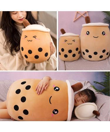Kekeso Boba Plush Pillow - 50cm Brown Small Eyes Stuffed Toy, Bubble Tea Hugging Cushion - Buy Online on SooperMarket.com
