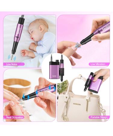 Bestidy 30000RPM Rechargeable Nail Drill Kit for Acrylic and Gel Nails - Professional Efile for Manicure, Pedicure, and Polishing (Purple) - Buy Online on SooperMarket.com