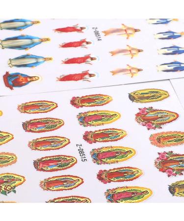 Dornail Bronzing Virgin Mary & San Judas 3D Nail Stickers - Religious Nail Art Decals - Nail Supplies - Buy Online on SooperMarket.com