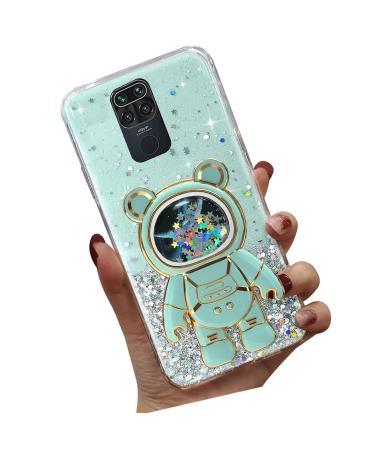 Tivenfezk Nadoli for Xiaomi Redmi Note 9 Treibsand B r Astronaut Hidden Stand Shell caricature glitter astronaut stand soft silicone bling cell phone case transparent protective cover xiaomi redmi note 9 green