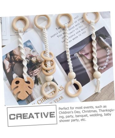 Zerodeko 4pcs Wood Hanging Newborn Ornament Set - Room Decor, Gifts, Rattle, Crinkle, Gym Pendants - Buy Online on SooperMarket.com