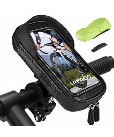 Mobile phone holder Bicycle waterproof mobile phone holder motorcycle 360 rotatable bicycle bracket steering bag for 4.7-7 inch smartphone with rain hood bike pocket bicycle handlebar holder pocket black