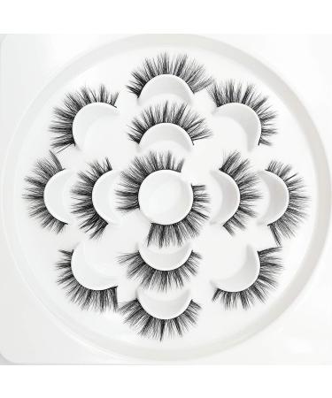 3D Eyelashes False Eyelashes Natural Look Handmade Artificial Eyelashes Fluffy Lashes Reusable Multipack (7 Pairs)