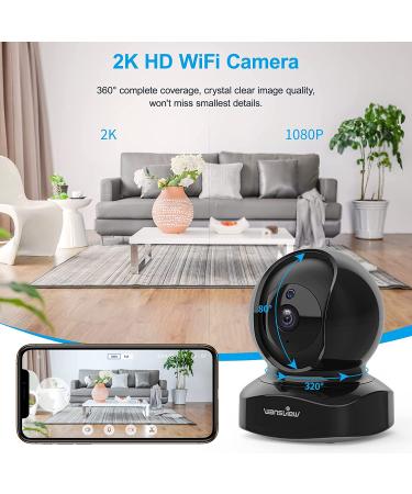 Wansview 2K WiFi Security Camera with 2-Way Audio, Night Vision, Alexa Compatibility - Black - Buy Online on SooperMarket.com