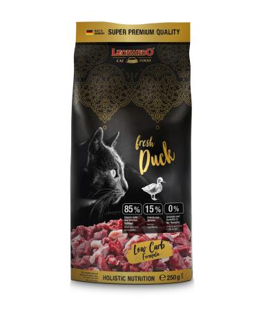 Leonardo Fresh Duck & Poultry 250g cat food |Dry food with 85% fresh meat for cats |Sole feed for adult cats of all breeds from 1 year 250 g (1 Pack)