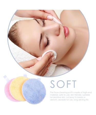FRCOLOR 3Pcs Makeup Remover Pads - Soft Cleansing Cotton Round Beauty Sponge for Effortless Makeup Removal - Buy Online on SooperMarket.com
