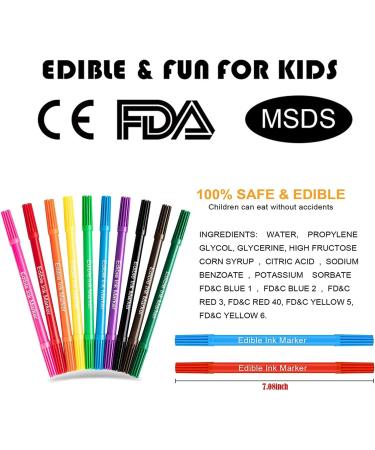 Food Coloring Pens Edible Markers 10Pcs Fine and Thick Tip Food Grade Gourmet Writers for DIY Fondant Cakes Cookies Frosting Easter Eggs Baking Decorating Painting Drawing Writing 10 Colors1 - Buy Online on SooperMarket.com