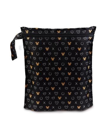 Bumkins Waterproof Wet Bags for Baby Disney Minnie Mouse Travel Swimsuit Cloth Diapers Pump Parts Gym Clothes Toiletries Strap to Stroller Zipper Reusable Bag Minnie Mouse Icon