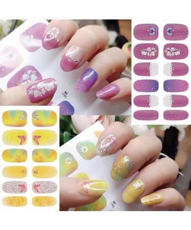10 Sheets Butterfly Nail Stickers - Self Adhesive Full Nail Wraps & Glitter Decals for DIY Manicure Kits - Perfect Nail Art Supplies for Women & Girls - Buy Online on SooperMarket.com