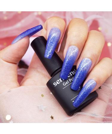 Senvenski Color Changing Gel Nail Polish Blue Pink Purple Glitter Mood Chameleon Thermal Temperature Gift Set UV LED Art Manicure Varnish (WB001) - Buy Online on SooperMarket.com