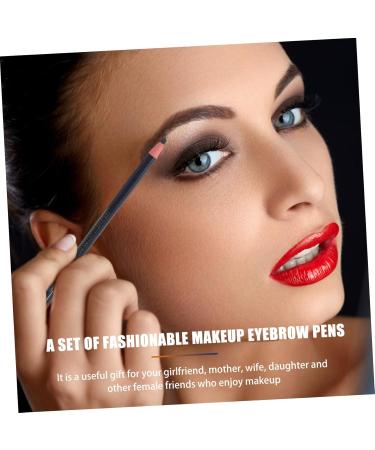 Mikinona Black Colored Pencils 10pcs Eyebrow Pencil Makeup Tools Brow Pencil and Brush Eyebrow Drawing Tools Girl Pretty Spool - Buy Online on SooperMarket.com